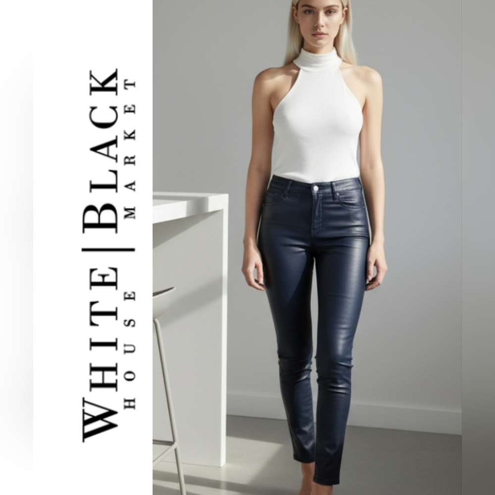 White House Black Market High-Rise Skinny Coated Jeans